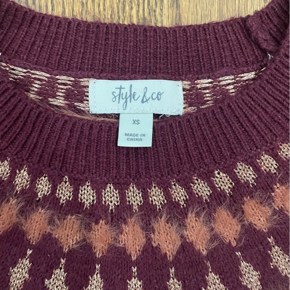 Style & Co Ladies Fair Isle Sweater Size X-Small, NWT - Picture 3 of 6